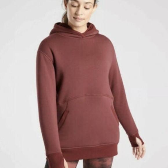 ATHLETA Wine Solstice Sherpa Reversible Hoodie Maple Red (Wine) Size S - Picture 8 of 8